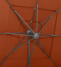Sonnenschirm mit Aluminium-Mast 4-lagig Terrakotta 250x250 cm