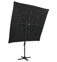Sonnenschirm mit Aluminium-Mast 4-lagig Schwarz 250x250 cm
