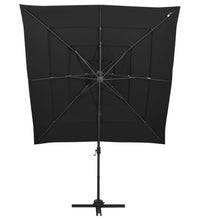 Sonnenschirm mit Aluminium-Mast 4-lagig Schwarz 250x250 cm