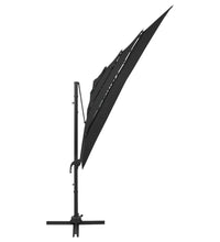 Sonnenschirm mit Aluminium-Mast 4-lagig Schwarz 250x250 cm