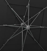 Sonnenschirm mit Aluminium-Mast 4-lagig Schwarz 250x250 cm