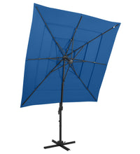 Sonnenschirm mit Aluminium-Mast 4-lagig Azurblau 250x250 cm