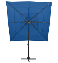 Sonnenschirm mit Aluminium-Mast 4-lagig Azurblau 250x250 cm