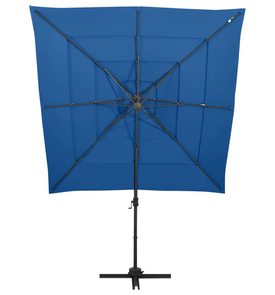 Sonnenschirm mit Aluminium-Mast 4-lagig Azurblau 250x250 cm