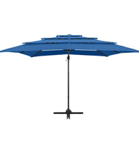 Sonnenschirm mit Aluminium-Mast 4-lagig Azurblau 250x250 cm