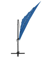 Sonnenschirm mit Aluminium-Mast 4-lagig Azurblau 250x250 cm