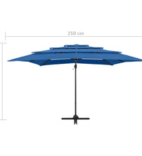Sonnenschirm mit Aluminium-Mast 4-lagig Azurblau 250x250 cm
