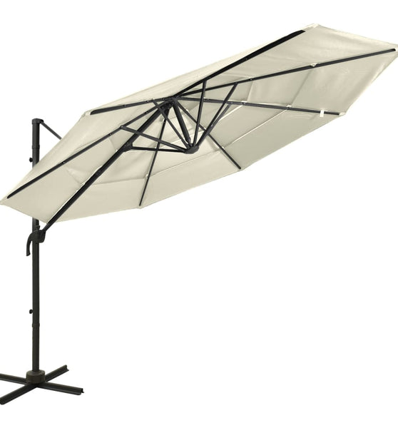 Sonnenschirm mit Aluminium-Mast 4-lagig Sandfarben 3x3 m