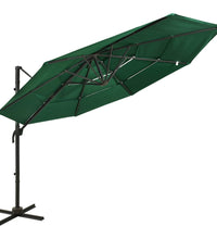 Sonnenschirm mit Aluminium-Mast 4-lagig Grün 3x3 m