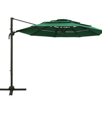 Sonnenschirm mit Aluminium-Mast 4-lagig Grün 3x3 m