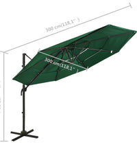 Sonnenschirm mit Aluminium-Mast 4-lagig Grün 3x3 m