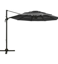 Sonnenschirm mit Aluminium-Mast 4-lagig Anthrazit 3x3 m