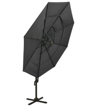 Sonnenschirm mit Aluminium-Mast 4-lagig Anthrazit 3x3 m
