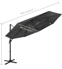 Sonnenschirm mit Aluminium-Mast 4-lagig Anthrazit 3x3 m