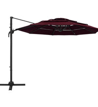 Sonnenschirm mit Aluminium-Mast 4-lagig Bordeauxrot 3x3 m