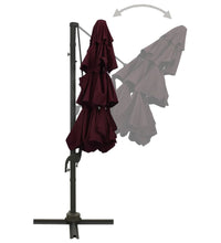 Sonnenschirm mit Aluminium-Mast 4-lagig Bordeauxrot 3x3 m