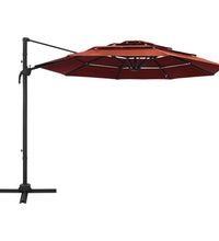 Sonnenschirm mit Aluminium-Mast 4-lagig Terrakottarot 3x3 m