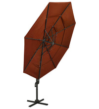 Sonnenschirm mit Aluminium-Mast 4-lagig Terrakottarot 3x3 m