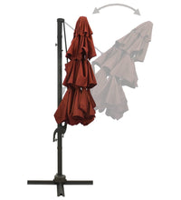 Sonnenschirm mit Aluminium-Mast 4-lagig Terrakottarot 3x3 m