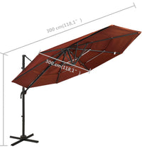 Sonnenschirm mit Aluminium-Mast 4-lagig Terrakottarot 3x3 m