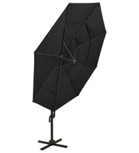 Sonnenschirm mit Aluminium-Mast 4-lagig Schwarz 3x3 m
