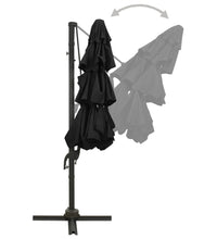 Sonnenschirm mit Aluminium-Mast 4-lagig Schwarz 3x3 m