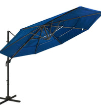 Sonnenschirm mit Aluminium-Mast 4-lagig Azurblau 3x3 m