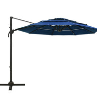 Sonnenschirm mit Aluminium-Mast 4-lagig Azurblau 3x3 m