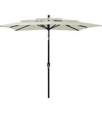 Sonnenschirm mit Aluminium-Mast 3-lagig Sandfarben 2,5x2,5 m