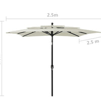 Sonnenschirm mit Aluminium-Mast 3-lagig Sandfarben 2,5x2,5 m