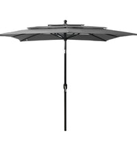 Sonnenschirm mit Aluminium-Mast 3-lagig Anthrazit 2,5x2,5 m