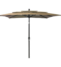 Sonnenschirm mit Aluminium-Mast 3-lagig Taupe 2,5x2,5 m