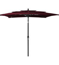Sonnenschirm mit Aluminium-Mast 3-lagig Bordeauxrot 2,5x2,5 m