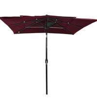 Sonnenschirm mit Aluminium-Mast 3-lagig Bordeauxrot 2,5x2,5 m