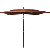 Sonnenschirm mit Aluminium-Mast 3-lagig Terrakottarot 2,5x2,5 m