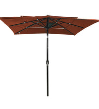 Sonnenschirm mit Aluminium-Mast 3-lagig Terrakottarot 2,5x2,5 m