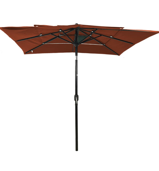 Sonnenschirm mit Aluminium-Mast 3-lagig Terrakottarot 2,5x2,5 m