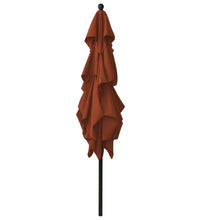 Sonnenschirm mit Aluminium-Mast 3-lagig Terrakottarot 2,5x2,5 m