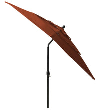 Sonnenschirm mit Aluminium-Mast 3-lagig Terrakottarot 2,5x2,5 m