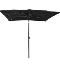 Sonnenschirm mit Aluminium-Mast 3-lagig Schwarz 2,5x2,5 m