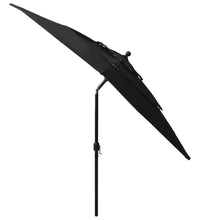 Sonnenschirm mit Aluminium-Mast 3-lagig Schwarz 2,5x2,5 m