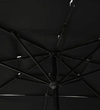 Sonnenschirm mit Aluminium-Mast 3-lagig Schwarz 2,5x2,5 m