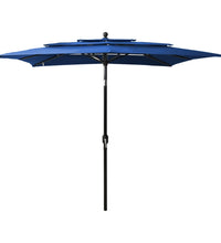 Sonnenschirm mit Aluminium-Mast 3-lagig Azurblau 2,5x2,5 m