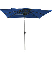 Sonnenschirm mit Aluminium-Mast 3-lagig Azurblau 2,5x2,5 m