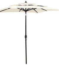 Sonnenschirm mit Aluminium-Mast 3-lagig Sandfarben 2x2 m