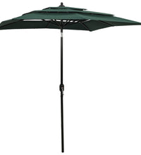 Sonnenschirm mit Aluminium-Mast 3-lagig Grün 2x2 m