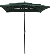 Sonnenschirm mit Aluminium-Mast 3-lagig Grün 2x2 m