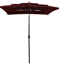 Sonnenschirm mit Aluminium-Mast 3-lagig Bordeauxrot 2x2 m