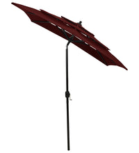 Sonnenschirm mit Aluminium-Mast 3-lagig Bordeauxrot 2x2 m