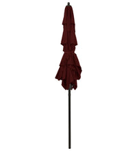 Sonnenschirm mit Aluminium-Mast 3-lagig Bordeauxrot 2x2 m